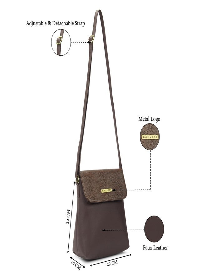 كابريس حقيبة كروس كبيرة من كابريس فيرجي للنساء بحزام قابل للتعديل | حقيبة يد متعددة الاستخدامات بسحاب وإغلاق مغناطيسي للاستخدام اليومي والسفر والمناسبات الخاصة (بني شوكولاتة) - Image 3
